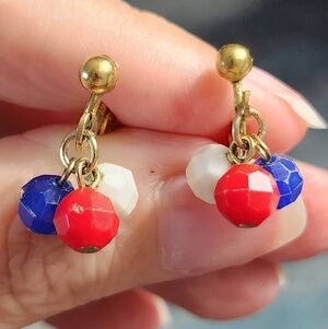 Red, White & Blue Clip-on Earrings